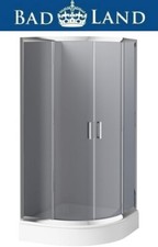 Duschkabine Duschwanne Grafit 80x80 185cm halbrund