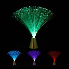 Glasfaserlampe Glasfaserlicht Retro Effektlampe LED Stimmungslicht bunt 33 cm