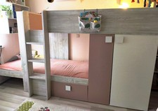 Hochbett mit Einbauschrank + 2