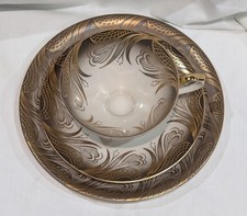 Bavaria Johann Seltmann Vohenstrauß Sammelgedeck 3-teilig Goldmuster Porzellan