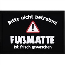 Fußmatte ist frisch gewaschen