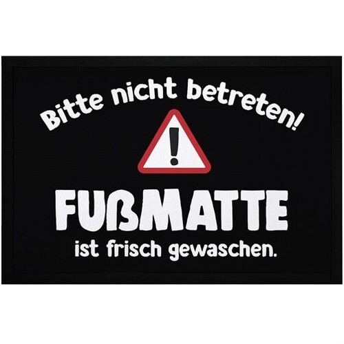 Fußmatte ist frisch - , gewaschen