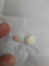 2x Weißer Opal 5,16 ct mit Farbspiel | Äthiopien | Zertifiziert | Edelstein