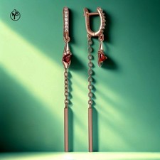 Lange Ohrringe mit rotem