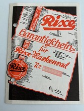 Brake-Bielefeld Rixe Motorfahrrad Fabrik alter Garantieschein