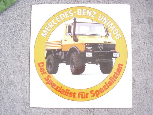 Unimog prospekt aufkleber - unimog,