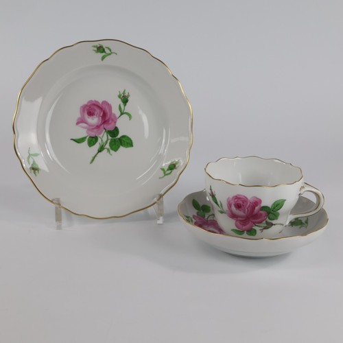 Meissen rote rose kaffeegedeck - meissen,