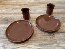 Tongeschirr 2er Set Teller und Becher für Lagerleben Reenactment / Larp
