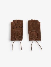 SUEDE LEATHER MITTENS Size:M