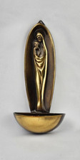 Weihwasserbecken Weihwasserkessel Jungfrau Maria mit Kind Madonna Bronze