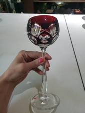 Wine goblet glass dark ruby - glass,,