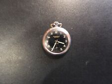 Kienzle Markant Taschenuhr Antimagnetic, Messing verchromt,schwarzes Zifferblatt