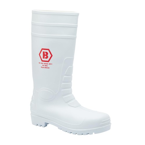 Weiße sicherheitsgummistiefel - weiße,