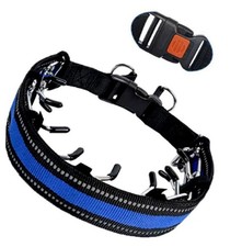 Verstellbarer Hundetrainingshalsband S-XL Zacken-Pinch-Kette Nylon+Stahl DE
