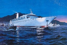 Kunst-Druck, Moderne Handelsschiffe,  MS " Cunard Adventurer "