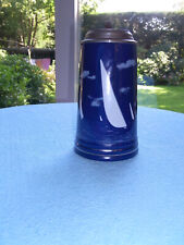 Flensburger Brauerei German Stein Bierkrug Zinndeckel  " Kieler Woche " Sailing