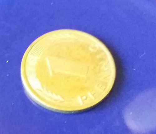 Geld münze 1 pfennig - geld, münze: