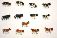 Konvolut H0 Tiere 13x Kühe Kuh Ochsen braun schwarz Landschaftsbau Set 11