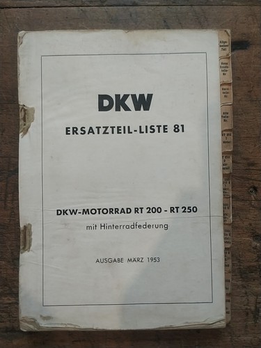 Dkw 81 rt250 rt200 h - nr.,