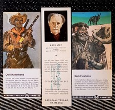 3x Lesezeichen Karl May (Sam Hawkens / Old Shatterhand / Gesammelte Werke)