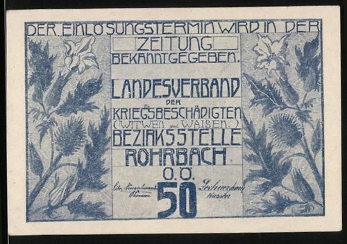 Notgeld rohrbach heller - 50,