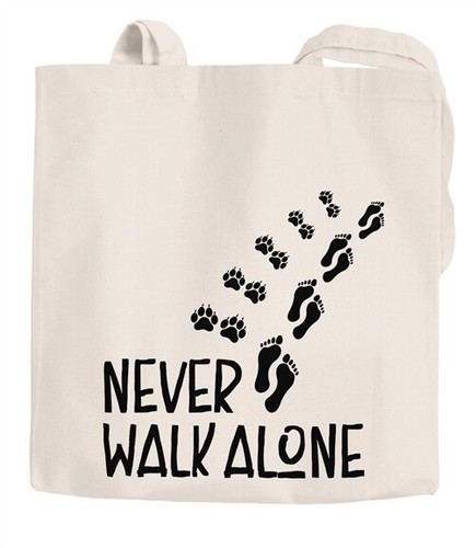 Jute bag never - walk, alone