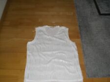 Edles Top"CANDA PREMIUM"-weiß/Creme-glitzer +Motiv vorne-Gr. L-Neu ohne Etikett