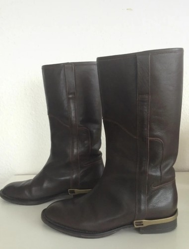 Dunkelbraune boss lederstiefel - boss,