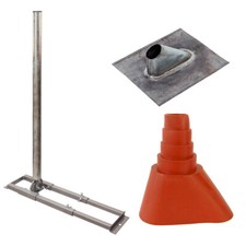 Dachsparrenhalter Set 1m Mast Sat Dach Halterung Bleipfanne Blei Ziegel Dichtung