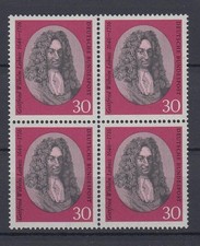 Bund 518 4er Block Gottfried Wilhelm Leibniz 30 Pf postfrisch