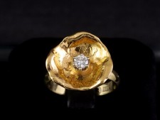 Brillant Vorsteck Ring ca. 0,16ct   6,1g 585/- Gelbgold