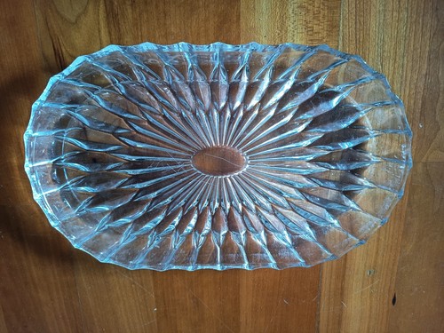Kuchenplatte glas oval retro - kuchenplatte,