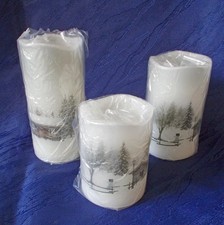 Elambia 3 LED-Kerzen Winterlandschaft, 5-h-Timer - NEU