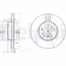 2 x DELPHI BG3628 Bremsscheibe