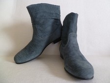 Zign Stiefeletten Schlupf Echtleder Gr 37 Fumo Blaugrau NEU in OVP