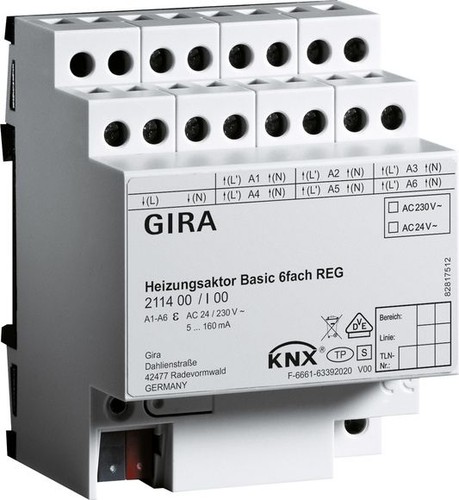 Gira 211400 knx heizungsaktor - gira,