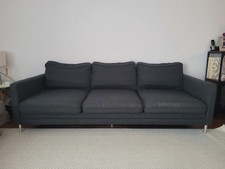Sofa 3-Sitzer Anthrazit Stoff