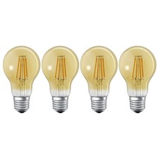4x Ledvance Smart+ Filament A60 Birnen 6W E27 Gold extra warmweiß dimmbar ZigBee