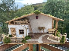 GROSSE WEIHNACHTSKRIPPE "GOLIATH" alpenländisch NEU + 2 LED-Laternen OVP