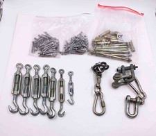 Konvolut Mauerhaken groß Nr.110 Karabiner Schäkel Nirosta Schrauben 6 x 60 