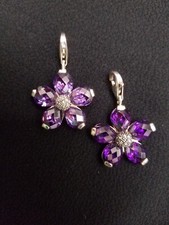 Thomas Sabo große Blüte Zirkonia lila, Sterlingsilber