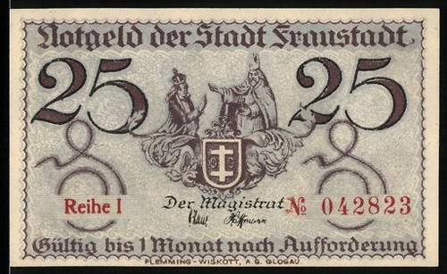 Notgeld fraustadt pfennig - 25,