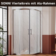 Runddusche Duschkabine 80x80 90x90 100x100 Schiebetür Duschtür ESG Viertelkreis