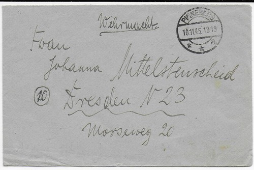 Feldpost-Kriegsgefangenbrief