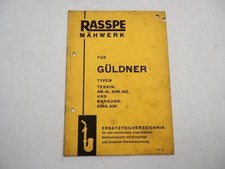 Rasspe Mähwerk für Güldner Schlepper AW AL A2W A2L A3KA A3K Ersatzteilliste 1963