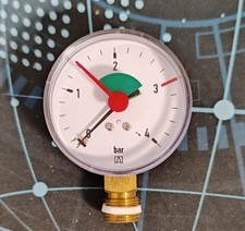 Manometer 63 mm 3/8" 0-4 bar senkrecht radial neu 2,5 bar Anzeige Druckanzeige