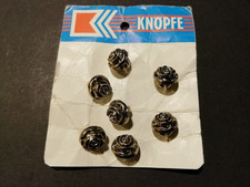 7 Trachtenknöpfe Rosenknöpfe Metall Silberfarbig mit Öse 10 mm Ø Puppenkleidung