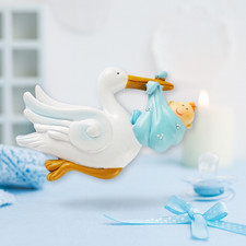 Dekofigur Storch Baby Junge