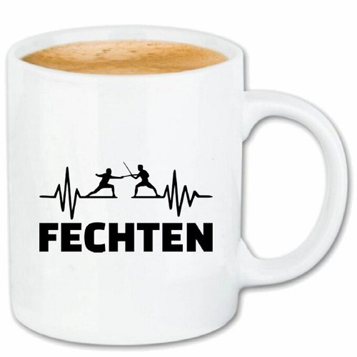 Kaffeetasse herzschlag fechten - kaffeetasse,