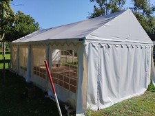 TOOLPORT 4×8m PVC Gartenzelt - Weiß (6110)